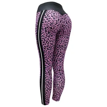 

Women Sports Leopard Print Striped Leggings Push Up High Waist Gym Yoga Pants Gift