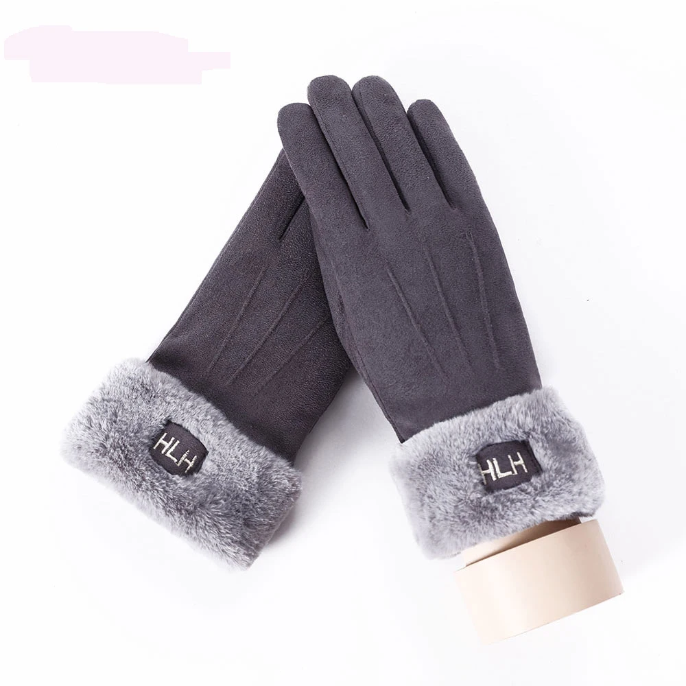 Women Winter Warm Cashmere Gloves Suede Fabric Warm Gloves Women