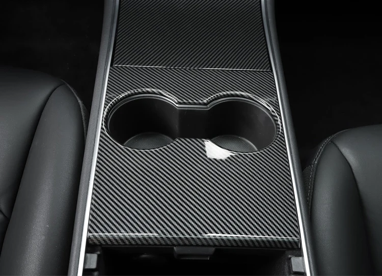 LUCKEASY автомобиля Центральная панель управления защитная патч для Tesla модель 3- из пластика ABS, имитация углеродного волокна красный белый 3 шт./компл
