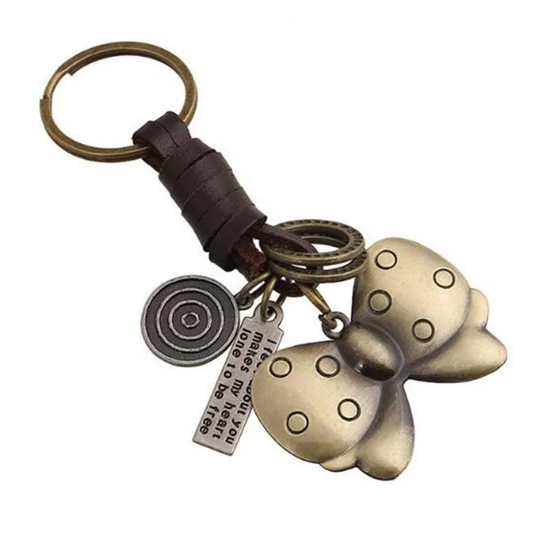 

Multiple Elephant Giraffe Butterfly Iron Tower Pendant Suspension Leather Keychain Key Chain Charms For Keys Car Keys Keychain