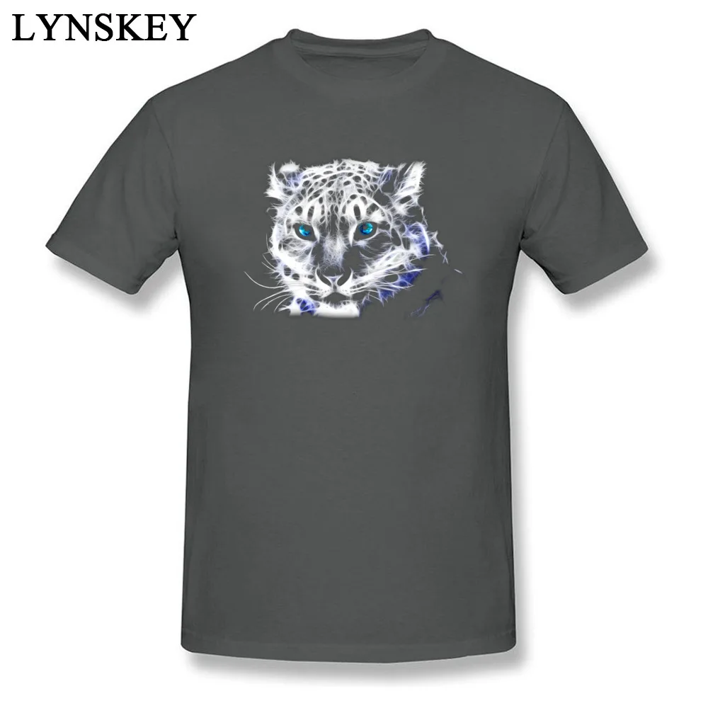 Casual Men's Snow Leopard Fractal T-shirts Coupons Summer Autumn Short Sleeve Round Collar 100% Cotton Tops T Shirt Printing Tee-Shirts carbon