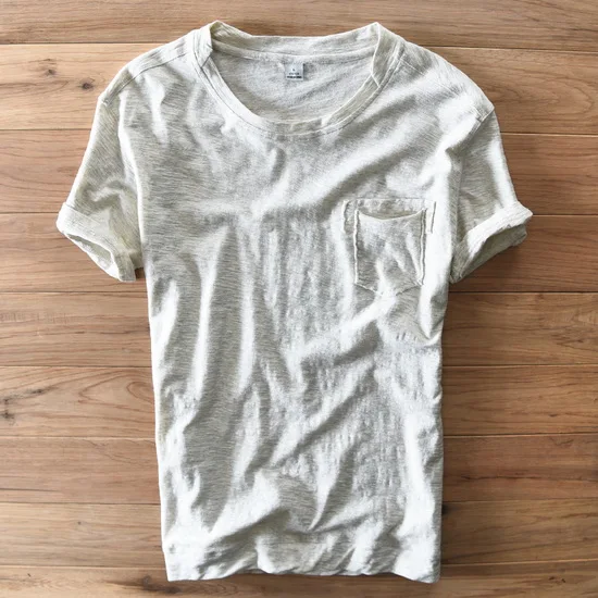 Итальянский бренд Suehaiwe's Летняя мужская футболка Повседневная хлопковая футболка с короткими рукавами и круглым вырезом кофейного цвета Мужская модная одежда Camisa - Цвет: light gray