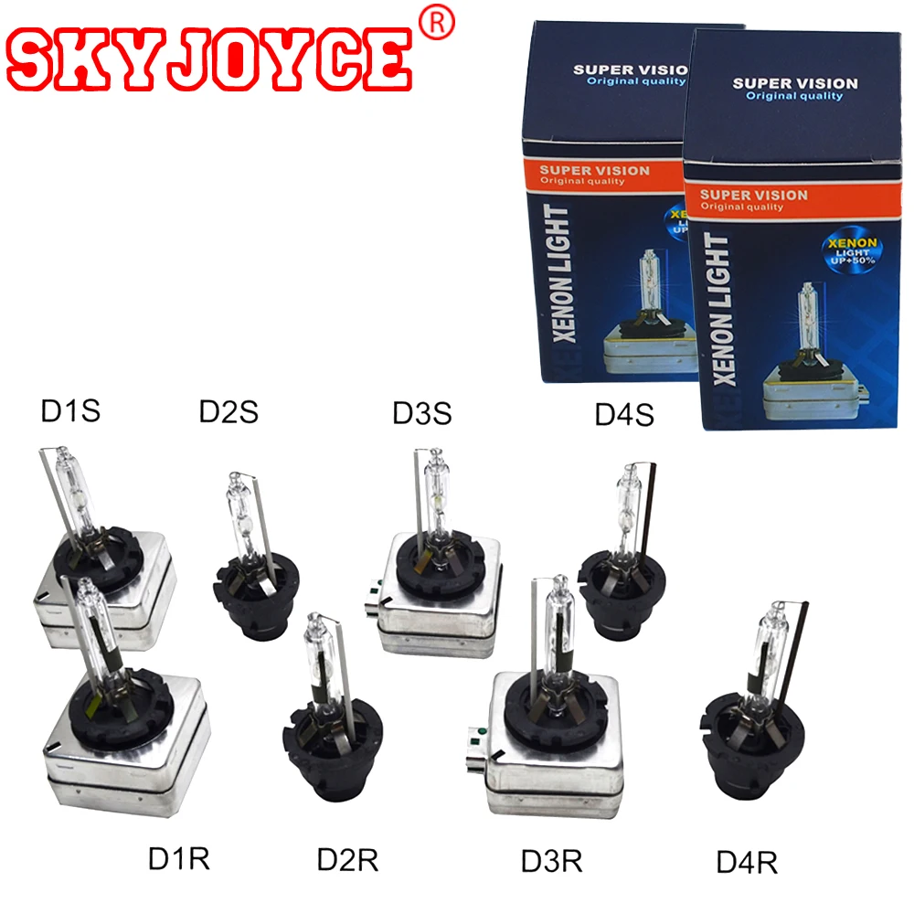 SKYJOYCE 2PCS 35W 4300K 5000K 8000K 6000K D1S xenon hid bulb metal holder D2S D3S D4S D1R D2R D3R D4R xenon car headlight
