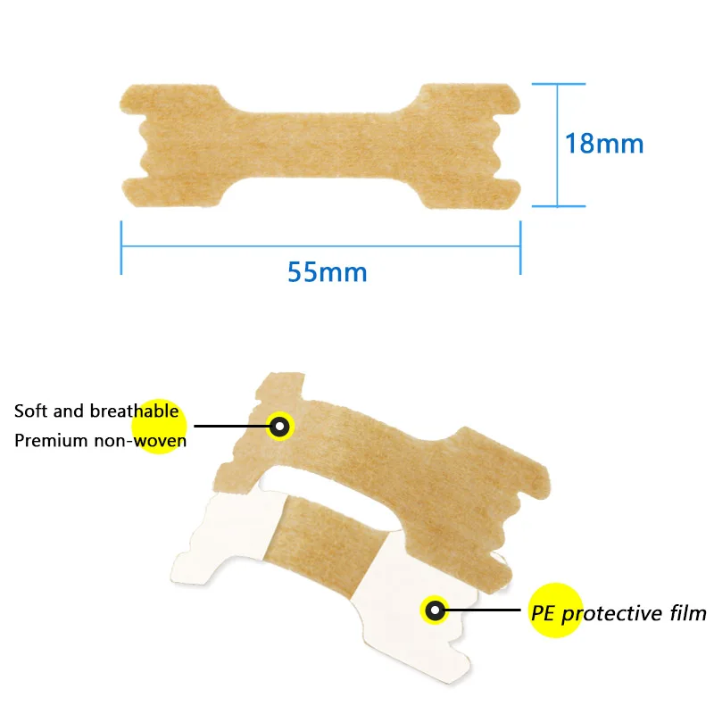 200 шт носовые полоски, легче дышать 55*18 мм, анти полоски против храпа, хорошо дышат, лучше спят, стоп храп