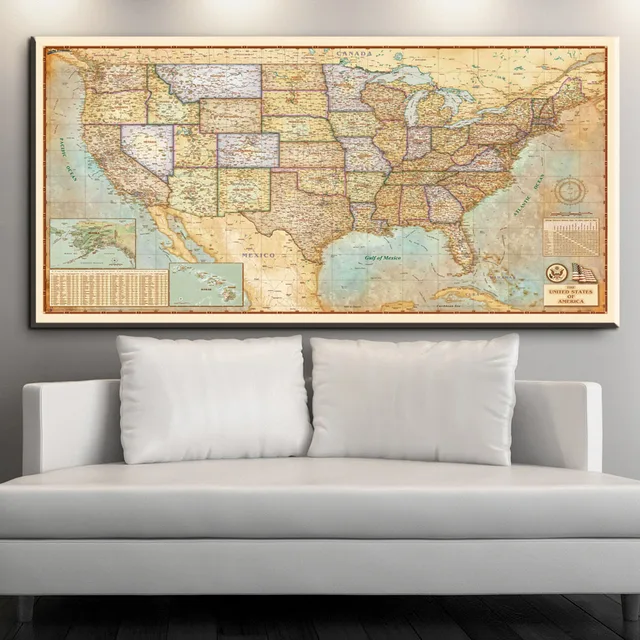 Large World Map Canvas Large World Map Canvas