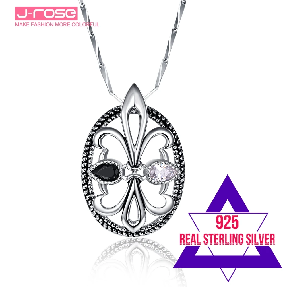 Хит продаж Jrose Pear Cut белая CZ & черная маска из стерлингового серебра 925 пробы кулон