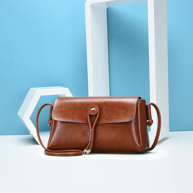 

LKX Vintage Genuine Leather Bag Female Small Women's Handbags For Women 2018 Single Shoulder Crossbody Bags Satchel