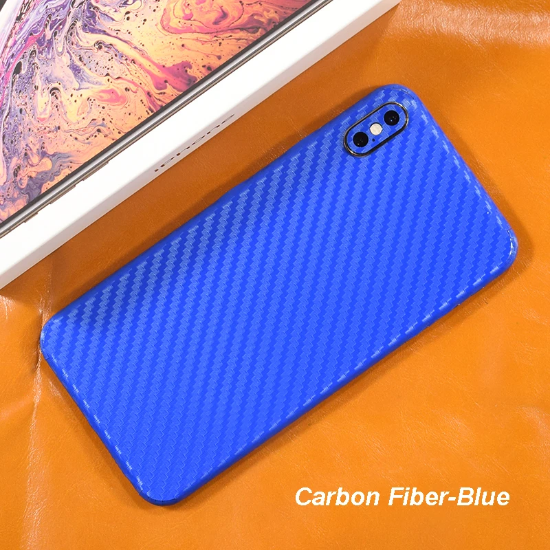 3D Carbon Fiber  Leather Wood Skins Protective Phone Back Cover Sticker For iPhone XS MAX XS X 8 Plus 7 6 6S Plus Back Sticker (4)