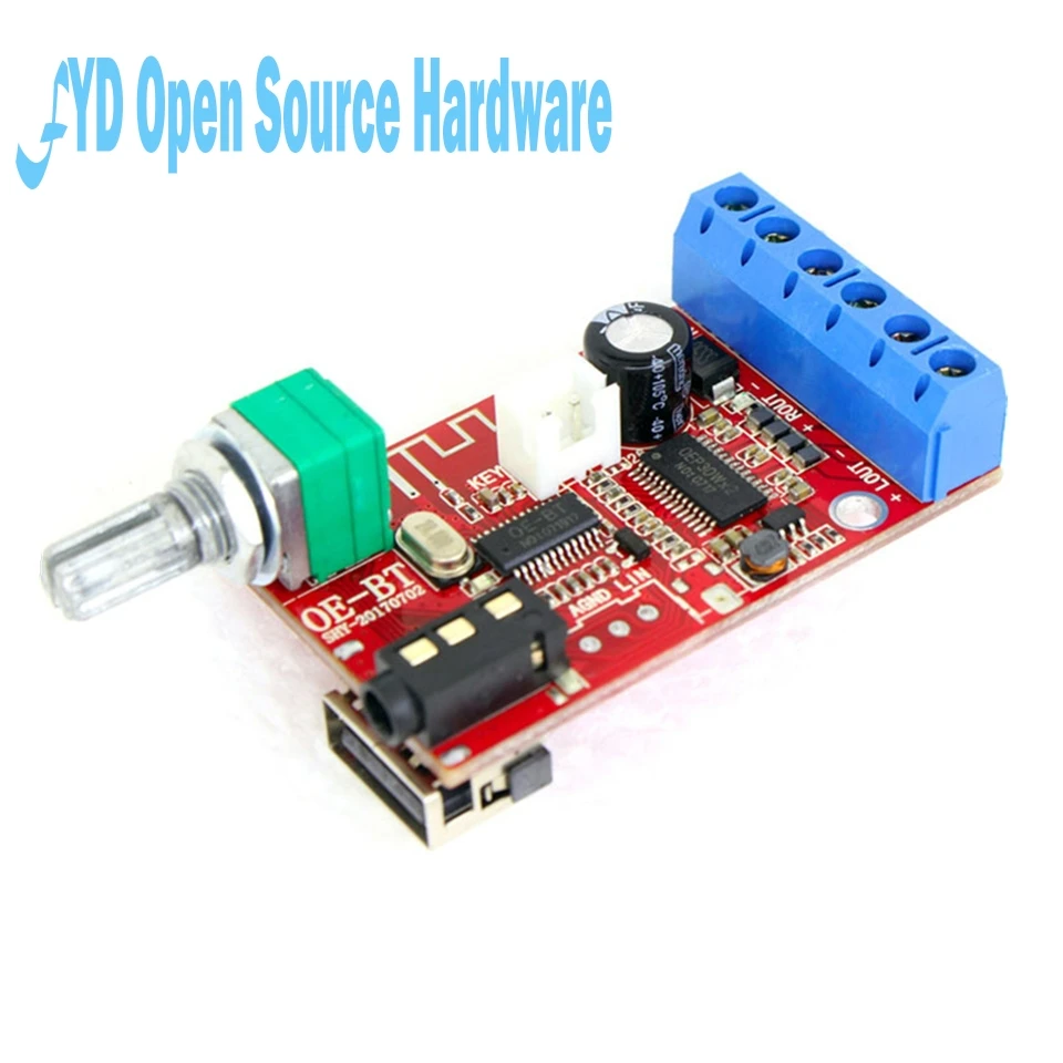 Function board OE-BT Bluetooth digital amplifier board U disk playback Bluetooth speaker background music dedicated 30Wx2