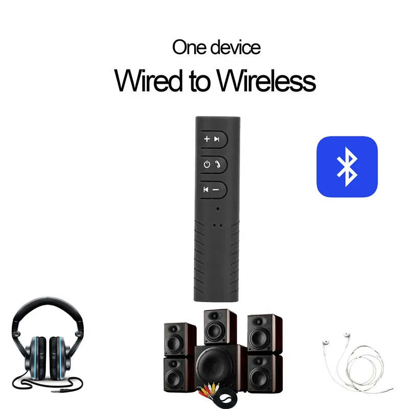 

Mini Bluetooth Audio Receiver Wireless Adapter Speaker 3.5mm AUX Handsfree Transmitter with Mic Car Kit Music for Headphone