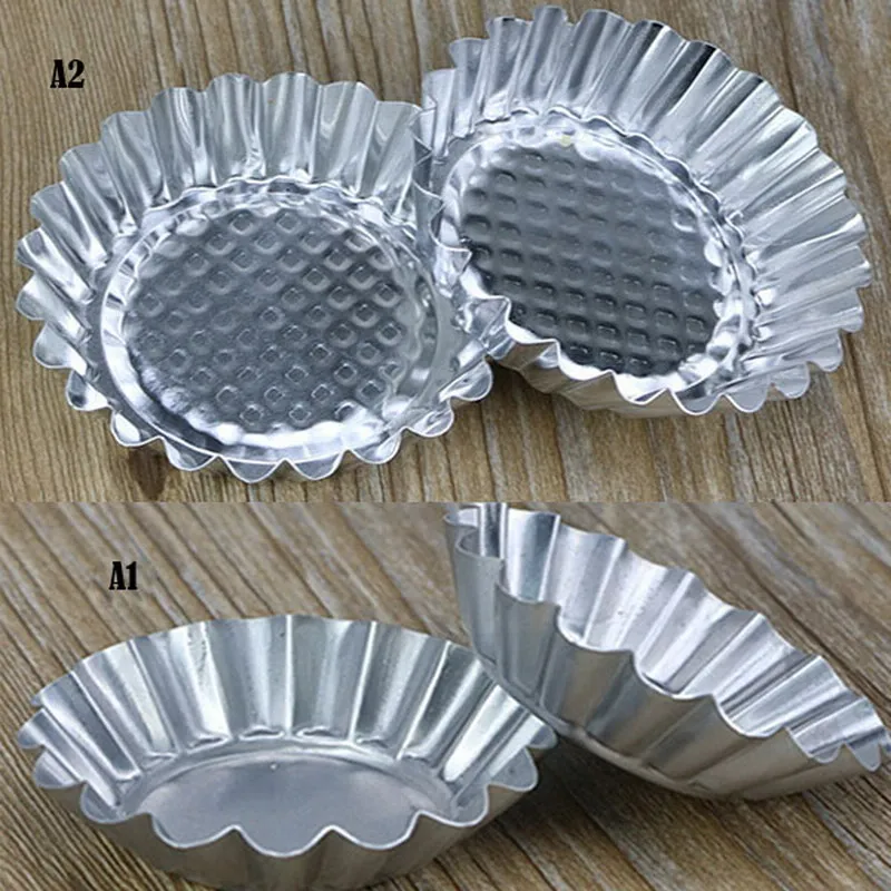 1 set 20pcs Egg Tart Aluminum Cupcake Cake Cookie Mold Pudding Mould