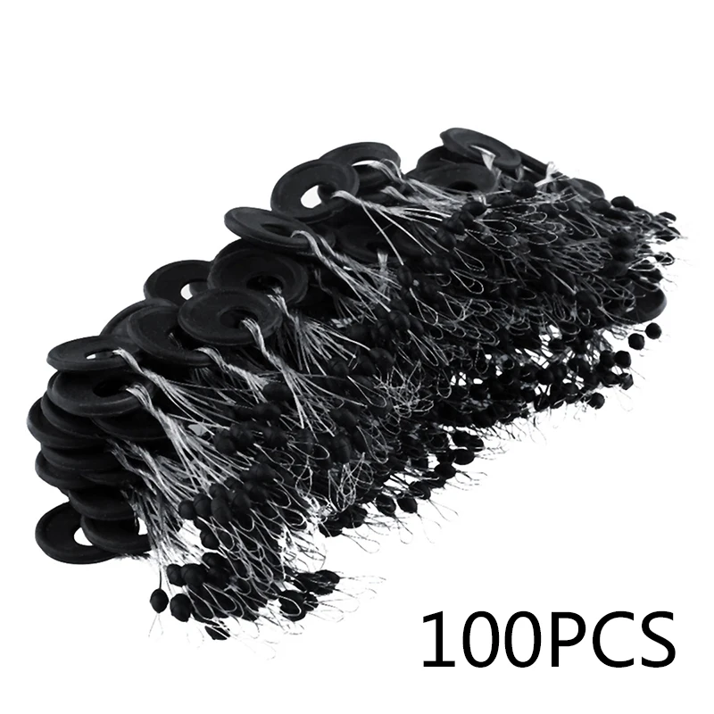 

Line Space Beans Olive Small Black Lightweight Plastic Rubber Stoppers Round Bobber Stopper