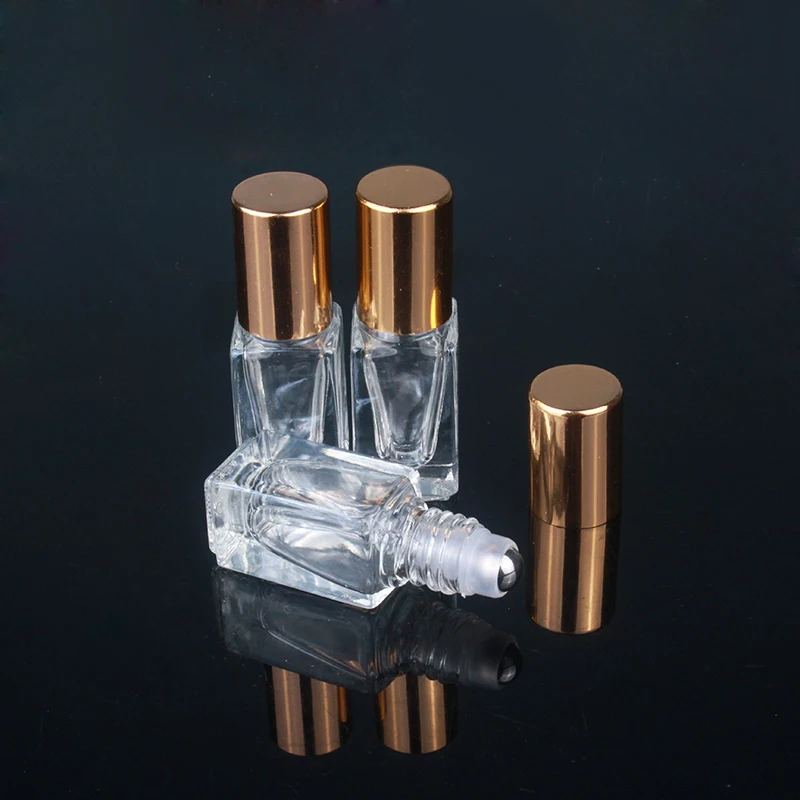

MUB-1pc High Quality 3ml Mini Essential Oils Metal Roller Ball Glass Perfume Bottles Traveler Empty Roll-On Refillable Bottles