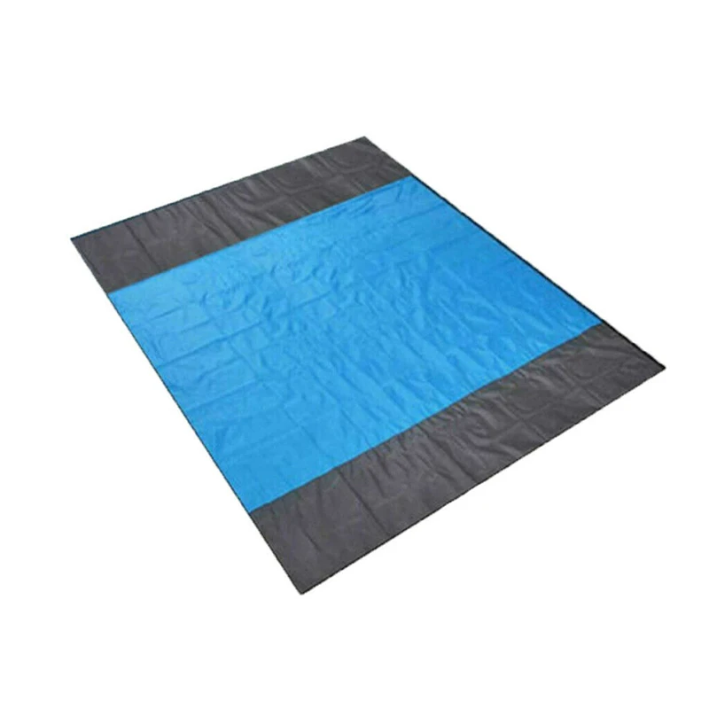 Sand Free Beach Mat Outdoor Picnic Blanket Rug Sandless Mattress For Camping Hiking NEW - Color: Blue