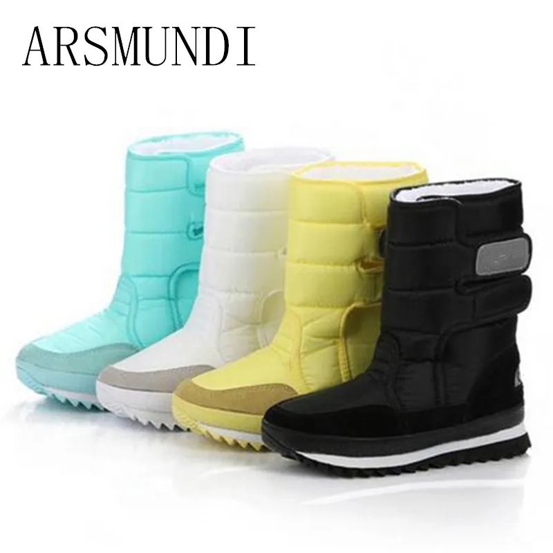 

ARSMUNDI 2018 NEW! Warm Solid Anti-Slip Snow Boots Women Waterproof Female Winter Boots Shoes Botas Mujer Platform L312