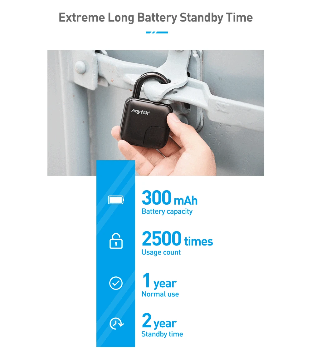 Cadeado de impressão digital Do Bluetooth inteligente