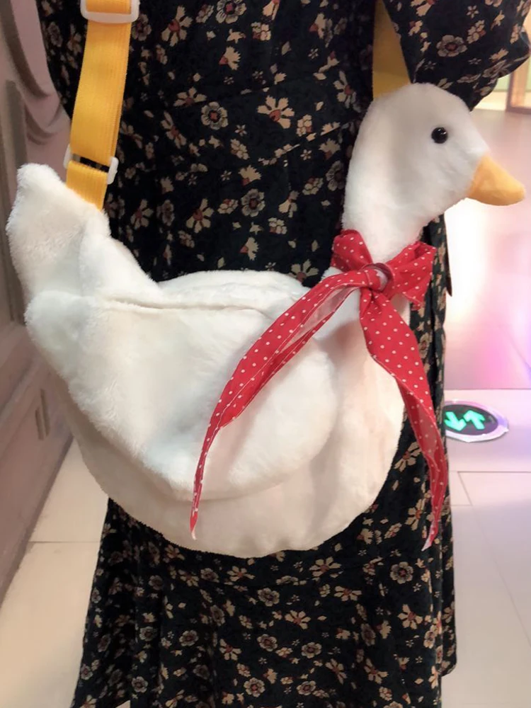Creativo Bella Peluche Spalla Giapponese Signora Animale Dolce Ragazza 3d Del Fumetto Bianco Di Simulazione Anatra Messaggero Sacchetto E Della qSEwZR1Cx