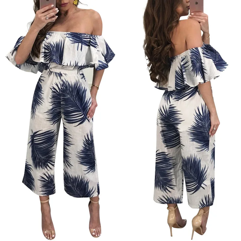Fashion women points that wipe a wide legged jumpsuits sexy summer Europe and the United States s clothing0224 | Женская одежда