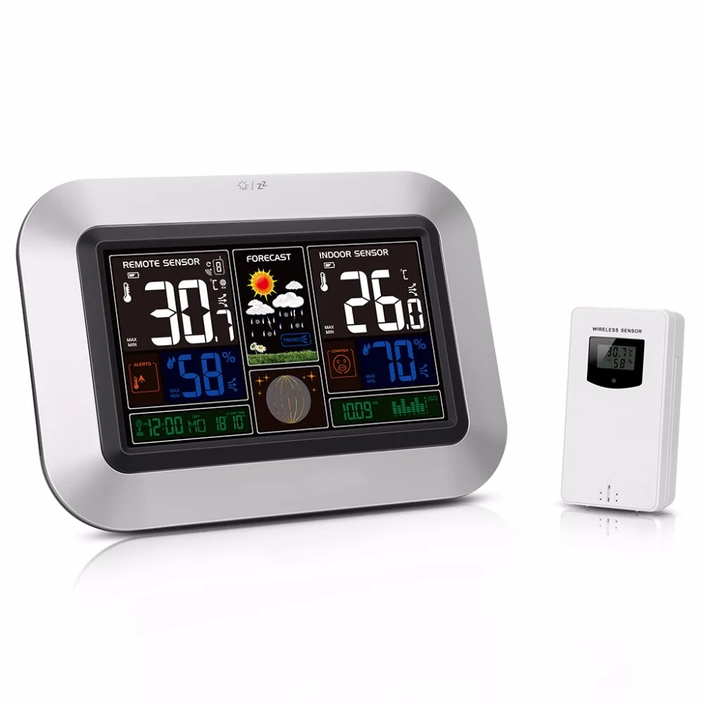 

Color Weather Station Forecaster with Temperature, Humidity,Digital Wireless Hygrometer Indoor Outdoor Thermometer