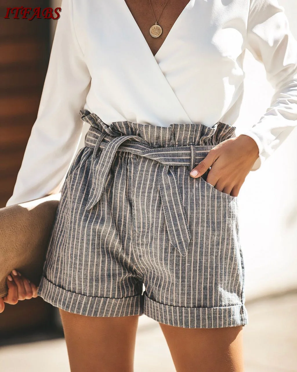 HIRIGIN Для женщин хлопок Повседневное Пляжные штаны тонкие женские шорты Костюм-Лидер продаж