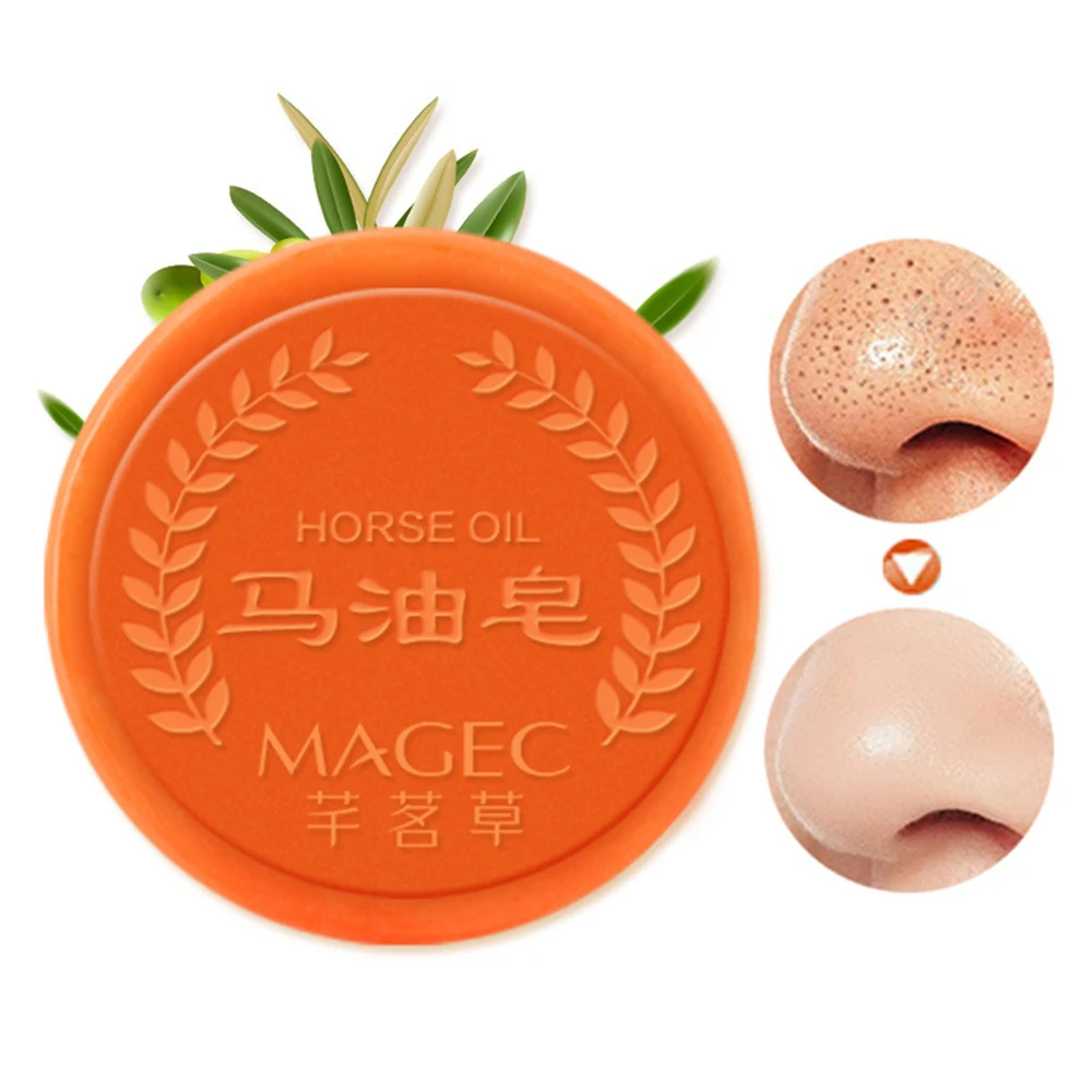 

Horse Oil Handmade Facial Soap To Blackhead Care Clean Natural Type Moisturizing Face Deep Cleansing Cleaner Skincare TSLM1
