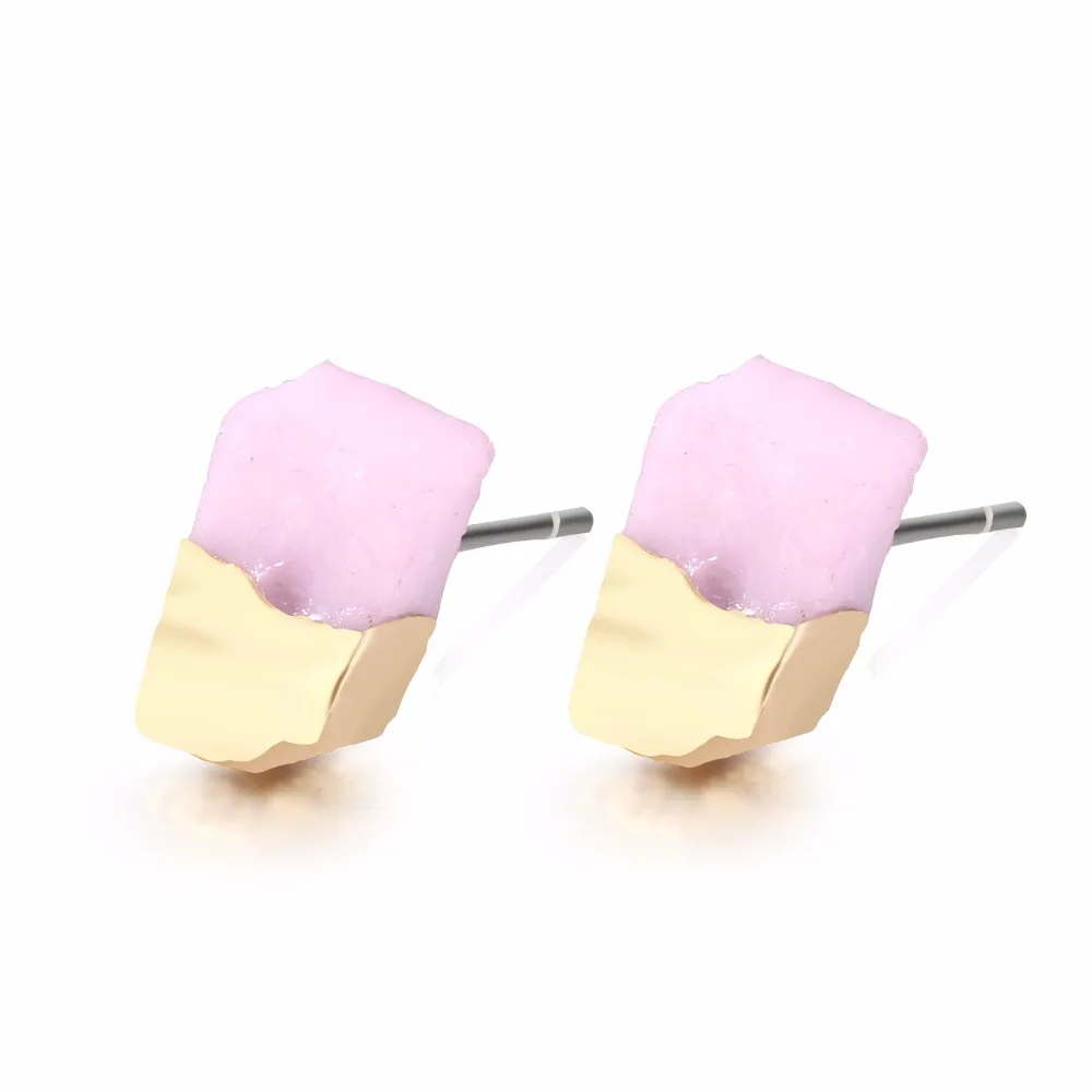 Chic Female Pierced Ear Studs Small Geometric Earings For Women Jewelry Trendy Resin Stud Earrings Earstud Cute E143 | Украшения и