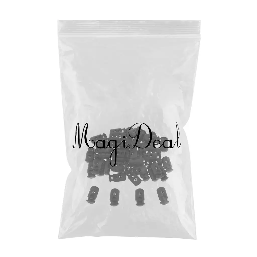 50 Pieces  Paracord Cord Locks Clip Buckle Toggle 2 Holes Toggle Stoppers 24x12mm