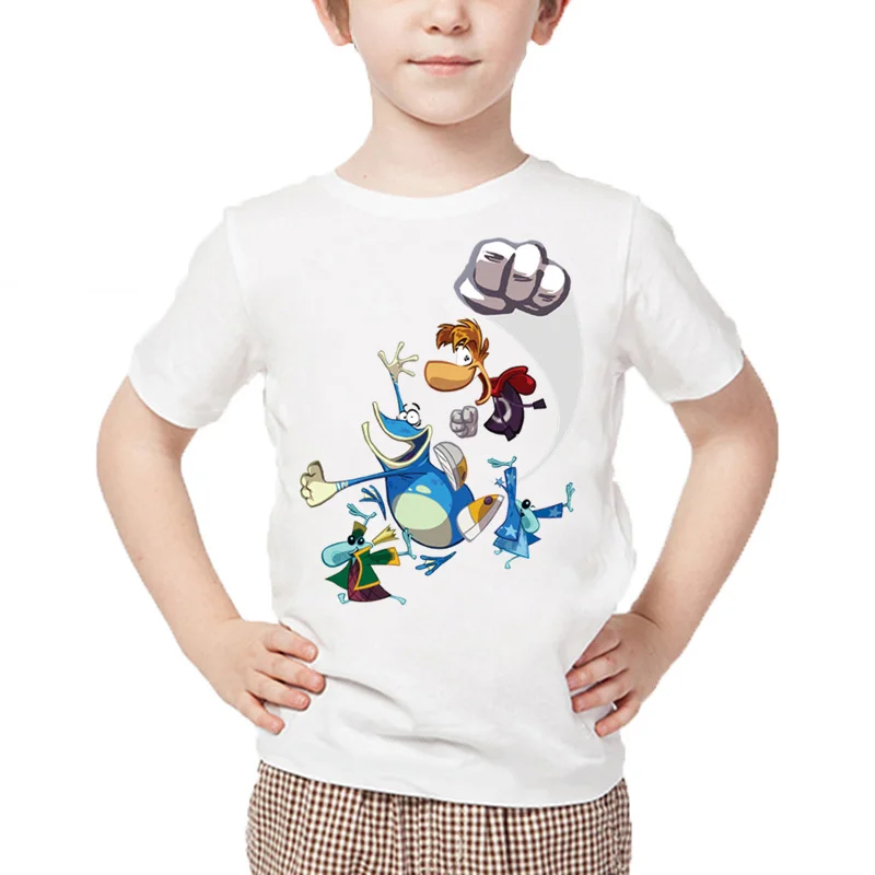 Ragazzi Cartoon Rayman Legends Adventures Game Print T Shirt Neonate Summer White Tops Kids Casual Funny T-Shirt,Hkp5204