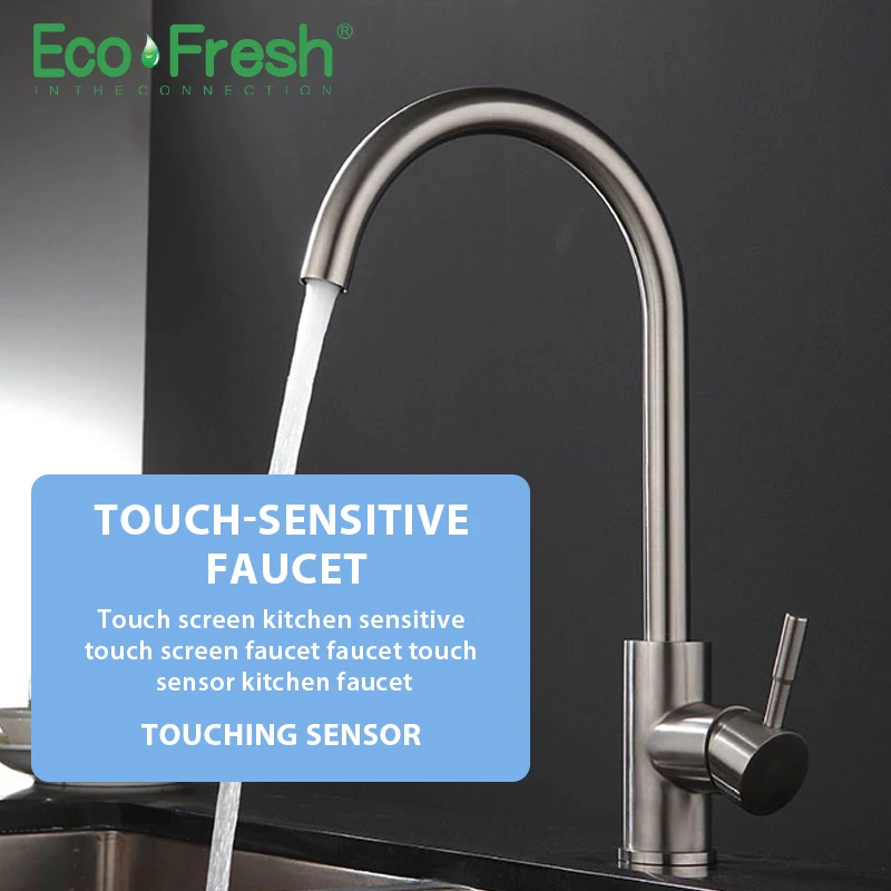 Ecofresh SUS304 Stainless Steel Touch Faucet Kitchen Touch Control Sensitive Faucet Mixer Tap Kitchen Touch