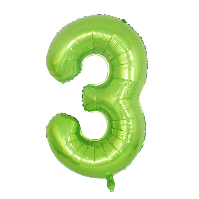40 дюймов зеленые воздушные шары из фольги в виде цифр гелиевые воздушные шары для детского душа с днем рождения Юбилей Свадебные украшения события вечерние поставки - Цвет: number 3