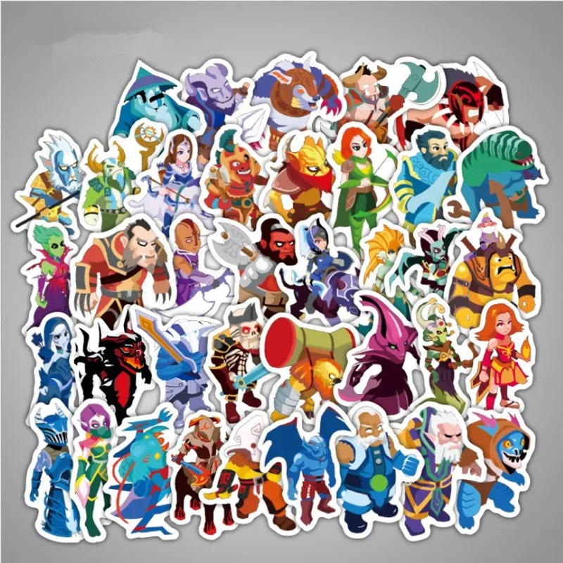 50pcs/set dota ancient ruins guarding the trolley box cute waterproof guitar skateboard graffiti stickers car cool gift | Игрушки и
