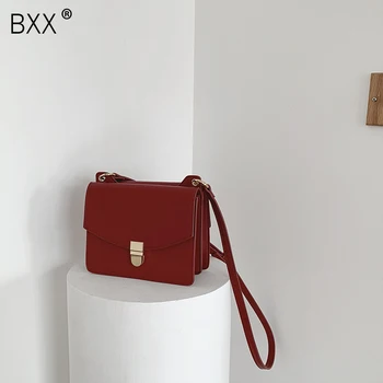

[BXX] Women's Single Shoulder Crossbody Bag All-match Flap 2020 Fashion Chain Lock Handbag Female Party PU Leather Bag HF547