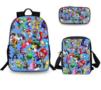 

Hot School Bag Super Mario Bros Sonic Backpack Children Combination Bookbag Boys Girls School Backpack Daily Mochila