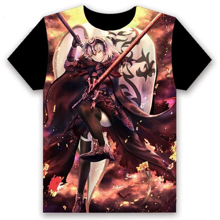 Футболка аниме-игра Fate Grand Order saber Jeanne d'Arc(Alter) косплей короткий рукав для женщин и мужчин черная футболка повседневные летние топы - Цвет: 10