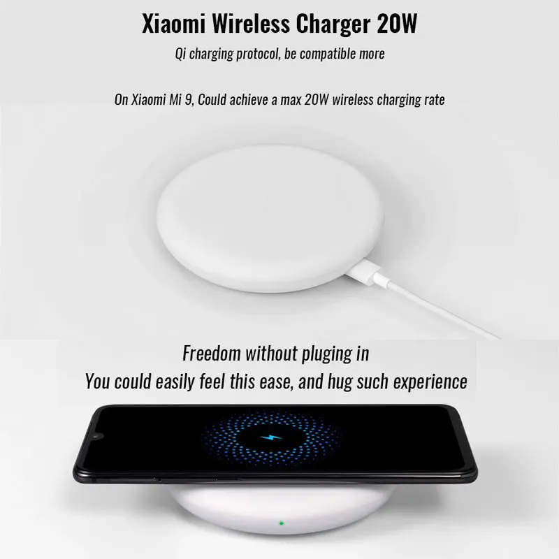 27W Plug Original Xiaomi Wireless Charger 20W Max 15V Apply to Xiaomi Mi9 MiX 2S Mix 3 Qi EPP10W For iPhone XS XR XS MAX