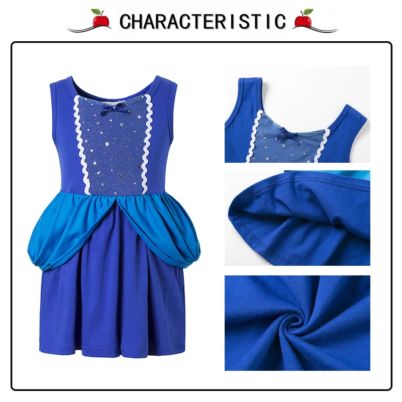 Girls Clothing snow white princess dress Clothing Kids Clothes,belle moana Minnie Mickey dress birthday dresses mermaid costume cute baby dresses