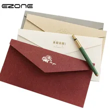 EZONE Vintage Stamping Envelope Simple Style Cute Color Stickers/Pack Blank Paper Message Card Letter Stationary Storage Gift