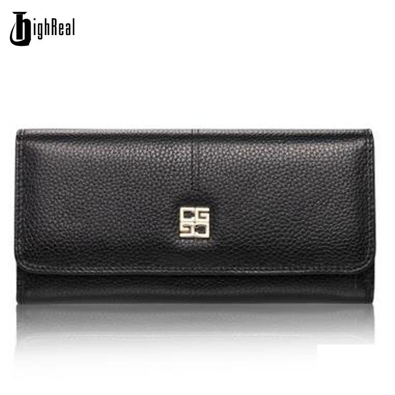 

HIGHREAL Brand New Fashion Women Wallets Female Card Holders Genuine Leather Wallet Coin Purses Long Wallet Lady Wallet J76