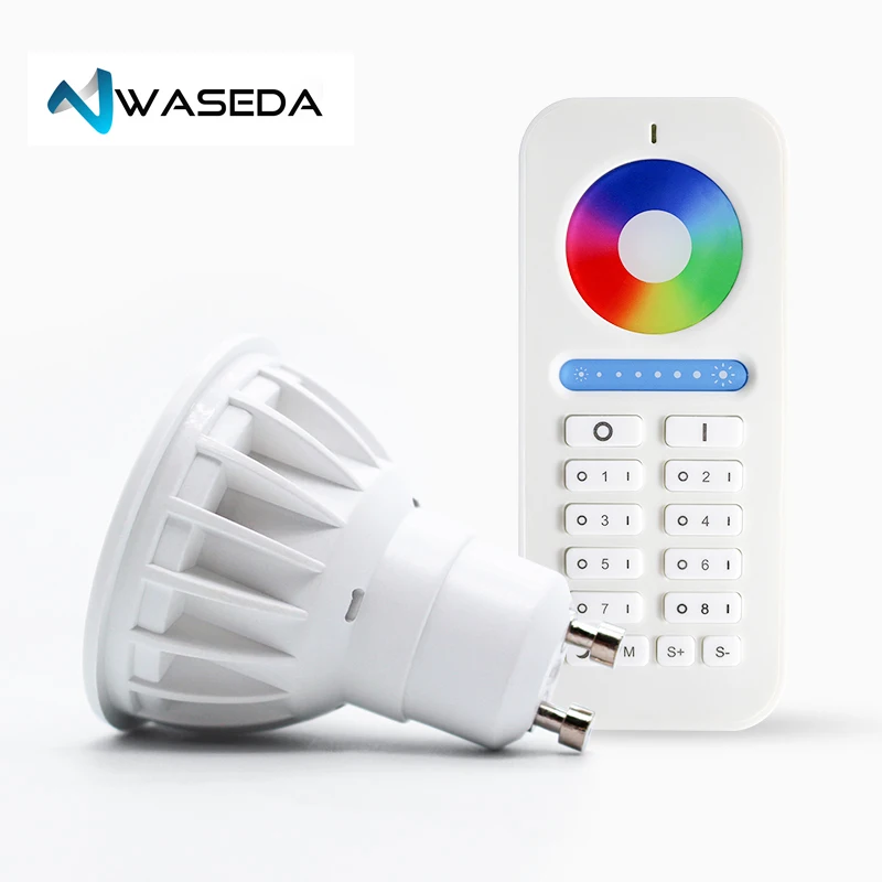 Waseda GU10 Точечный светильник DC12V 2 4G Беспроводная диммируемая Светодиодная лампа RGB