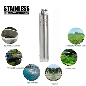 

DC 24V Brushless Solar Powered Deep Well Submersible Water Pump 200W Screw Water Pump,792.5GPH,20M Max,Stainless Steel 304