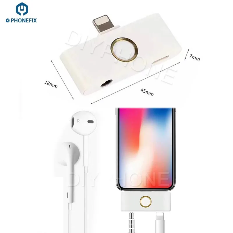 External Home Button Headphone Converter with 2 kinds Audio Jack Adapter for iPhone 5 6 7 8 X To Replace No Working Home Button