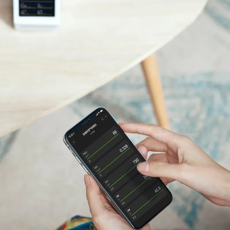 Xiaomi Clear Grass Air Detector 3," ips сенсорный экран для мобильного управления комплексным монитором PM2.5 управление через приложение для внутреннего и наружного использования