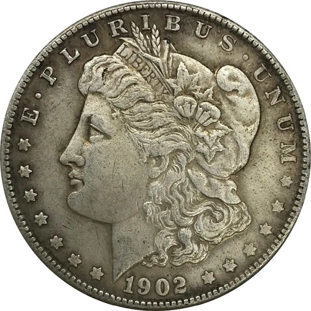 

1902 o United States of America One 1 Dollar Morgan Dollar Cupronickel Plated Silver Copy Coins
