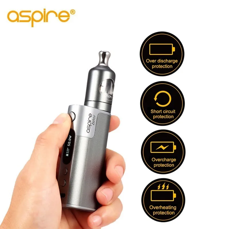 Электронная сигарета Aspire Zelos 50 Вт Starter Vape Kit 2500 мАч батарея MTL электронная 2 мл Nautilus