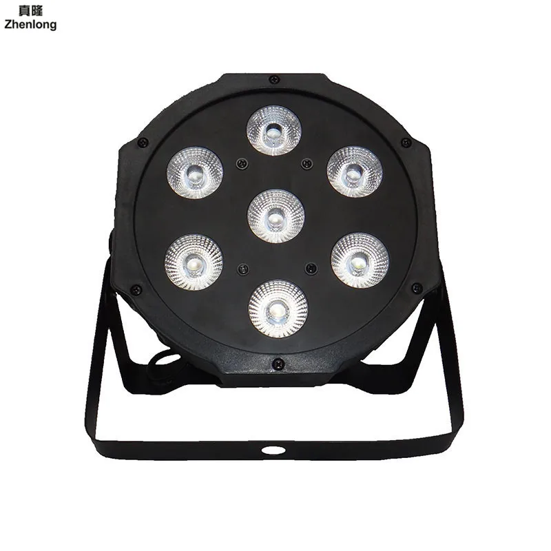 

American DJ Flat SlimPar Quad 7 RGBW Color Mixing LED 7x12W DMX Light Uplighting 4-in-1 Wedding Show Bar PAR Stage Lighting