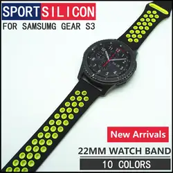 Новые 22 мм спорта силиконовый браслет ремешок для samsung Шестерни S3 классический Frontier Ремешки высокого качества