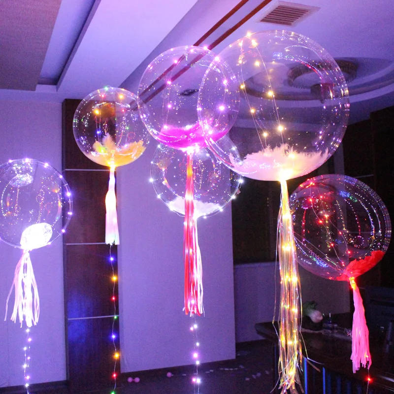 18 Inch 3M Fairy Led Copper Wire String Light Balloon Round Bubble Helium Balloons Kids Toy ...