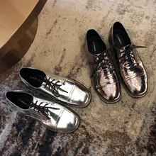 XiuNingYan/Новые модные женские туфли из натуральной кожи на плоской подошве с круглым носком; удобные мягкие лоферы; повседневные женские туфли-оксфорды; обувь для девочек