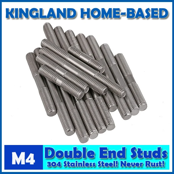 M4 Double End Studs 304 Stainless Steel Double End Thread Tight