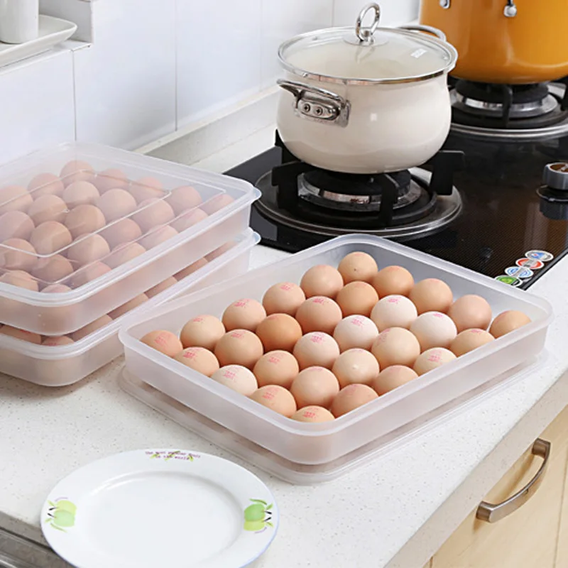 Large Capacity Home Kitchen Egg Box Egg Case 30 Egg Holder Storage Food